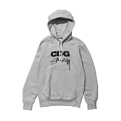 Comme Des Garçons CDG Stussy FW21 Logo Pullover Hoodie Unisex Grey SH-T001-051-A