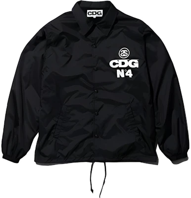 Comme des Garçons CDG x Stussy Logo Print Black Zip-Up Jacket Unisex Collaboration SH-J001 Buy Comme des Garçons CDG x Stussy Logo Print Black Zip-Up Jacket Unisex Collaboration SH-J001