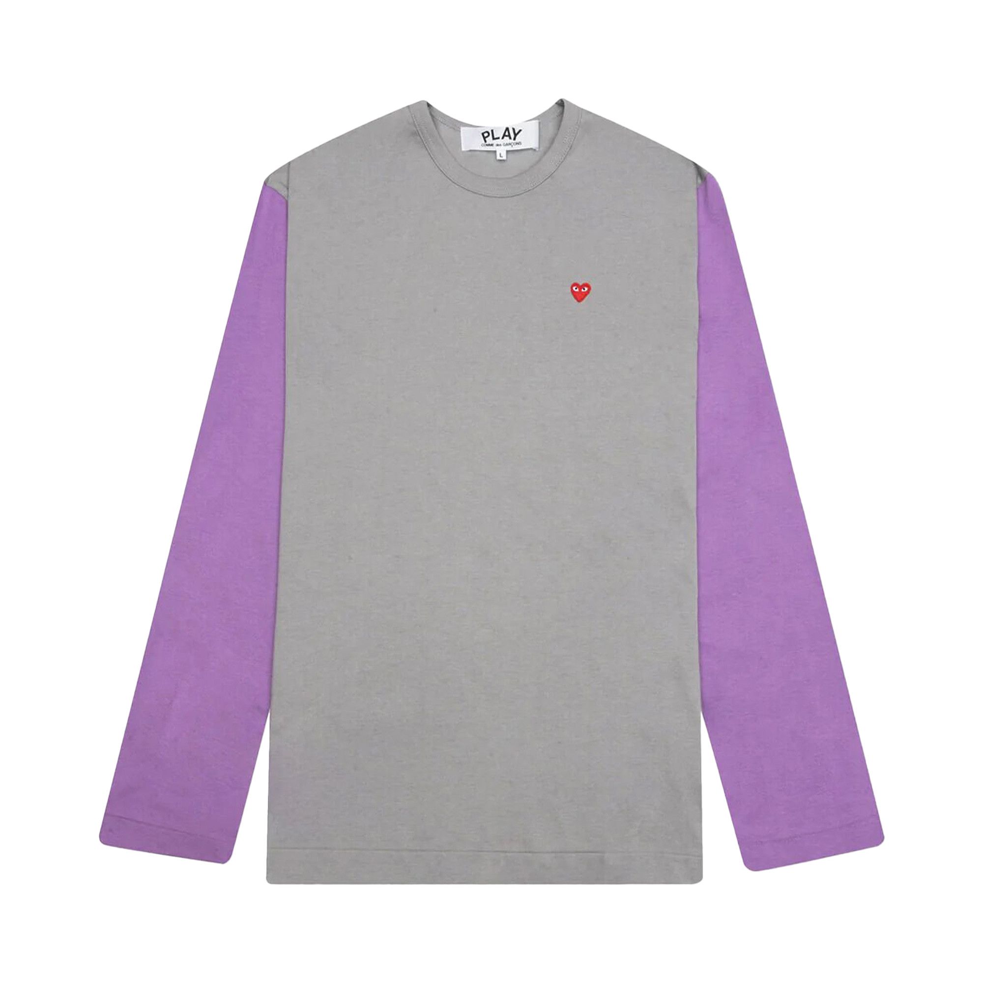 Buy 꼼데가르송 플레이 여성 그레이/퍼플 바이컬러 티셔츠 AZ-T315-051-3