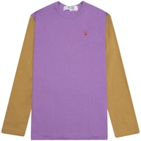 Comme des Garçons PLAY Bi-Colour T-Shirt 'Purple/Olive' (WMNS) Comme des Garçons PLAY Bi-Colour T-Shirt 'Purple/Olive' (WMNS)