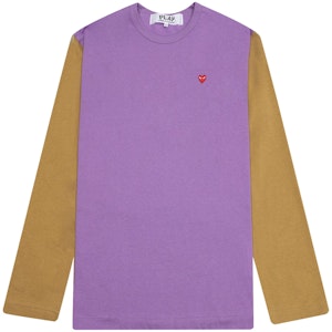 꼼데가르송 플레이 여성 바이컬러 티셔츠 (퍼플/올리브) AZ-T316-051-4 Buy 꼼데가르송 플레이 여성 바이컬러 티셔츠 (퍼플/올리브) AZ-T316-051-4