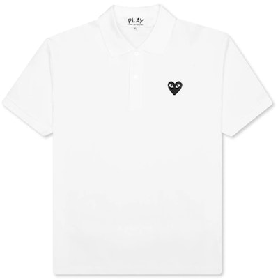 Comme des Garçons Play Black Emblem Polo 'White' Buy Comme des Garçons Play Black Emblem Polo 'White'