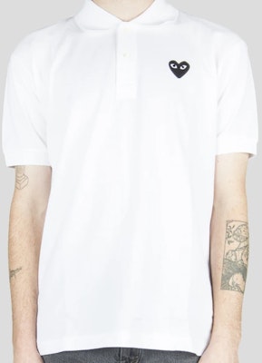 Comme des Garçons Play Black Emblem Polo 'White' Lookbook Comme des Garçons Play Black Emblem Polo 'White'