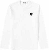 Comme des Garçons PLAY Heart Logo Long-Sleeve T-Shirt 'White' Comme des Garçons PLAY Heart Logo Long-Sleeve T-Shirt 'White'
