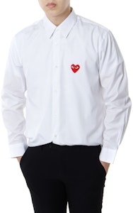 川久保玲 PLAY 紅色標誌鈕扣襯衫「白色」 Details for 川久保玲 PLAY 紅色標誌鈕扣襯衫「白色」