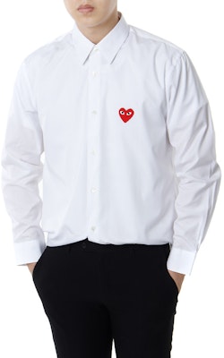 Comme des Garçons Play Red Emblem Button Up Shirt 'White' Details for Comme des Garçons Play Red Emblem Button Up Shirt 'White'