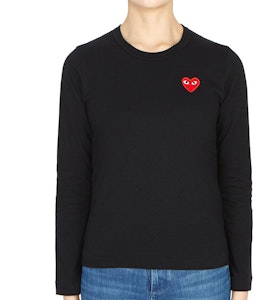 Camiseta Larga Negra Comme des Garçons Play Emblema Rojo (Mujer) AZ-T117-051-1 Order Camiseta Larga Negra Comme des Garçons Play Emblema Rojo (Mujer) AZ-T117-051-1