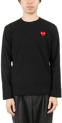 Comme des Garçons PLAY Red Emblem L/S T-shirt 'Black' Order Comme des Garçons PLAY Red Emblem L/S T-shirt 'Black'