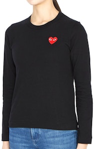 Camiseta Larga Negra Comme des Garçons Play Emblema Rojo (Mujer) AZ-T117-051-1 Shop Camiseta Larga Negra Comme des Garçons Play Emblema Rojo (Mujer) AZ-T117-051-1