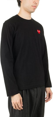 Comme des Garçons PLAY Red Emblem L/S T-shirt 'Black' Shop Comme des Garçons PLAY Red Emblem L/S T-shirt 'Black'