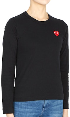 Comme des Garçons Play Red Emblem L/S T-shirt 'Black' (WMNS) Purchase Comme des Garçons Play Red Emblem L/S T-shirt 'Black' (WMNS)