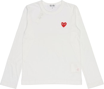 Camiseta Larga Blanca Mujer Comme des Garçons Play Emblema Rojo. AZ-T117-051-2 Buy Camiseta Larga Blanca Mujer Comme des Garçons Play Emblema Rojo. AZ-T117-051-2