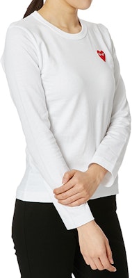 Comme des Garçons Play Red Emblem L/S T-shirt 'White' (WMNS) Purchase Comme des Garçons Play Red Emblem L/S T-shirt 'White' (WMNS)