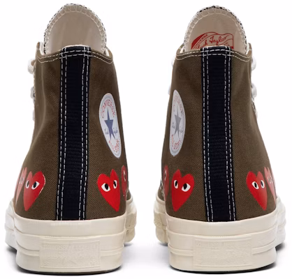 Comme des Garçons Play x Converse Chuck 70 Hi Top 'Multi Heart' Lelaki 162973C Details for Comme des Garçons Play x Converse Chuck 70 Hi Top 'Multi Heart' Lelaki 162973C