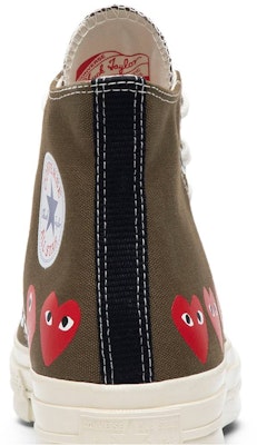 Comme des Garçons Play x Converse Chuck 70 Hi Top 'Multi Heart' Lelaki 162973C Sizing Comme des Garçons Play x Converse Chuck 70 Hi Top 'Multi Heart' Lelaki 162973C