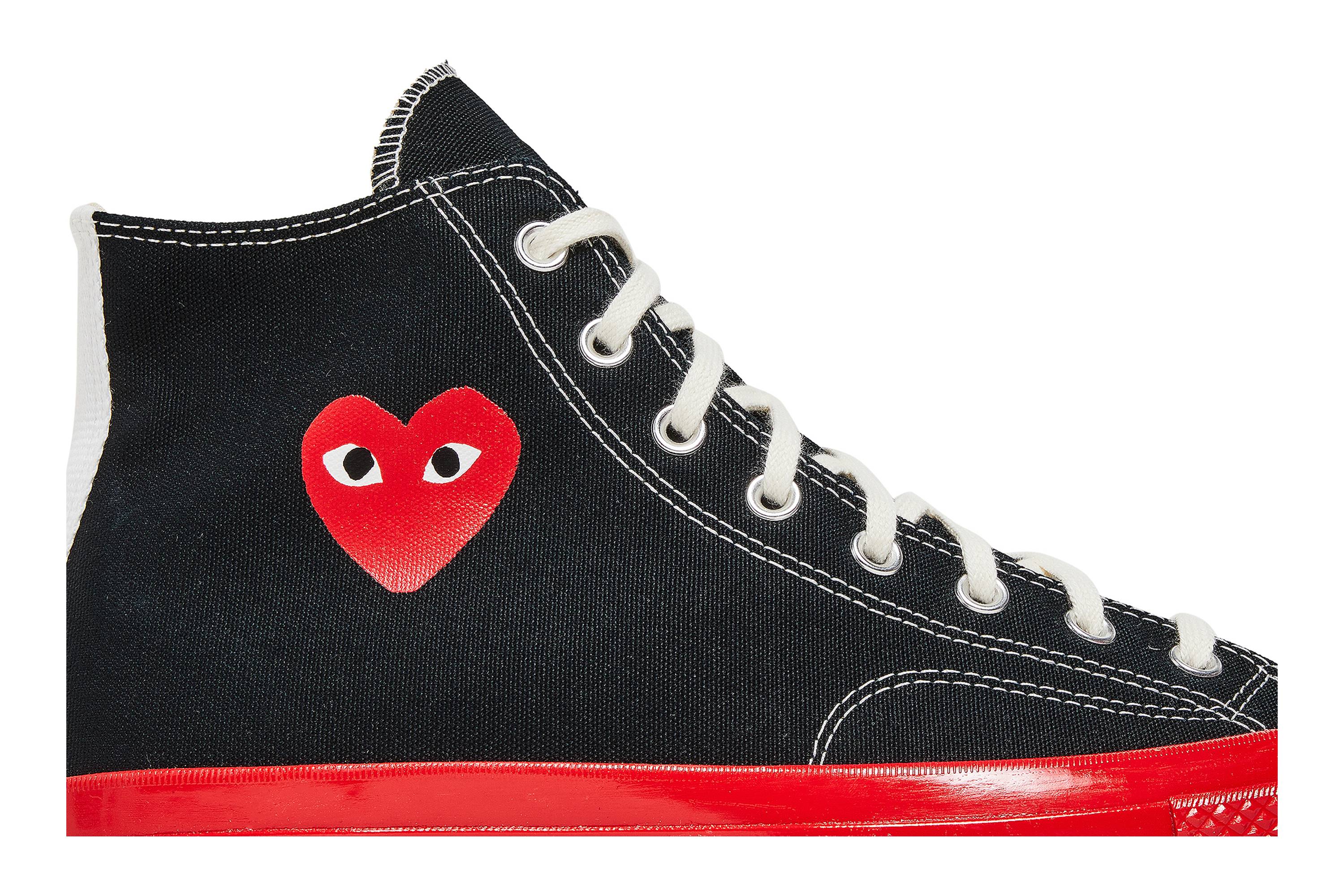 Order Comme des Garçons PLAY x Converse Chuck 70 High 'Hitam Merah' A01793C