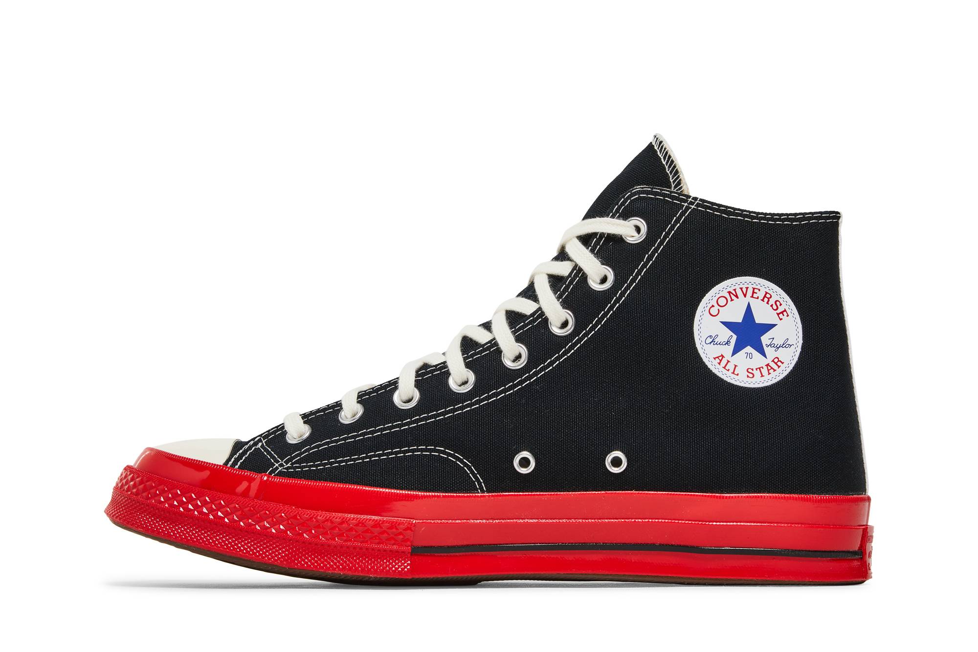Lookbook Comme des Garçons PLAY x Converse Chuck 70 High 'Hitam Merah' A01793C