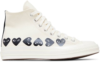 Comme des Garçons PLAY x Converse Chuck 70 High 'Multi Heart - Milk Black' A08148C Comme des Garçons PLAY x Converse Chuck 70 High 'Multi Heart - Milk Black' A08148C