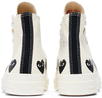 Comme des Garçons PLAY x Converse Chuck 70 High 'Multi Heart - Milk Black' A08148C Details for Comme des Garçons PLAY x Converse Chuck 70 High 'Multi Heart - Milk Black' A08148C