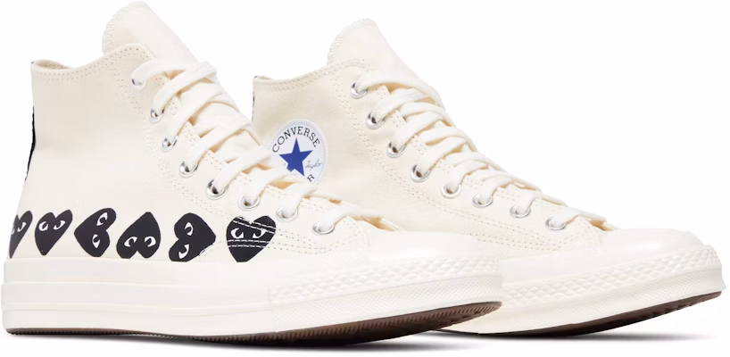 Comme des Garçons PLAY x Converse Chuck 70 High 'Multi Heart - Milk Black' A08148C Cheap Comme des Garçons PLAY x Converse Chuck 70 High 'Multi Heart - Milk Black' A08148C