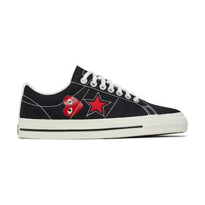 CDG Play Converse One Star 'Black White'