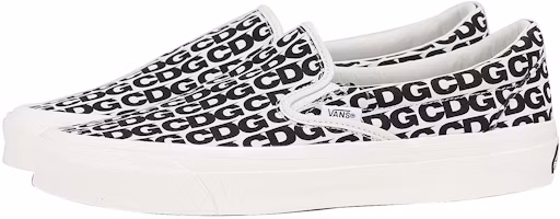 Shop Comme des Garçons x Vans OG Classic Slip-On ''CDG Print - Bianco su Bianco'' VN0A32QNUY6