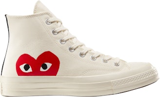 Comme des Garons Play x Converse Chuck 70 High 2023 'Milk' A08792C Comme des Garons Play x Converse Chuck 70 High 2023 'Milk' A08792C