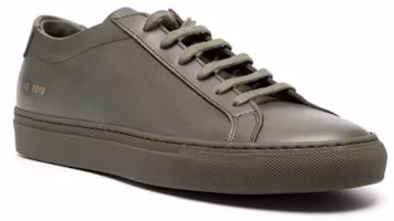Shop Common Projects Achilles Low 'Olive' - Kasut Low Olive Common Projects 1528-1010