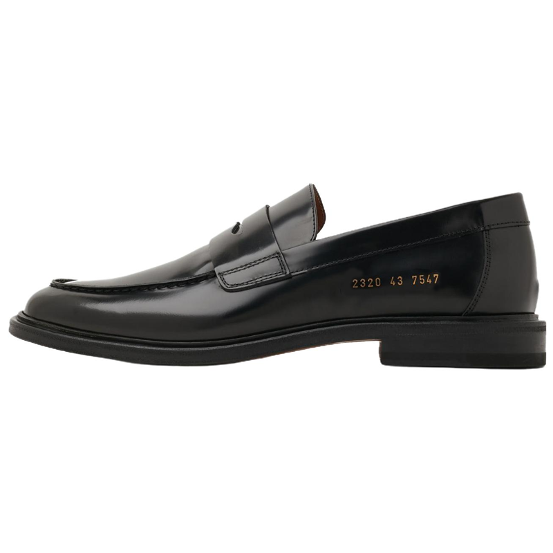 COMMON PROJECTS Black Leather Slip-On Casual Shoes 2320-7547
