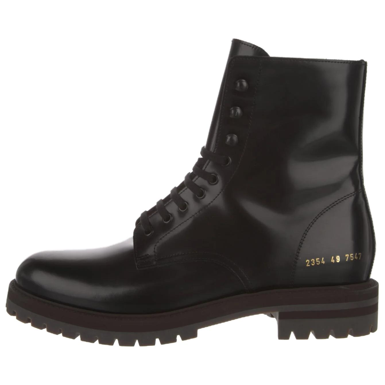 COMMON PROJECTS Leather Fashion Lace-Up Ankle Boots Black 2354-7547