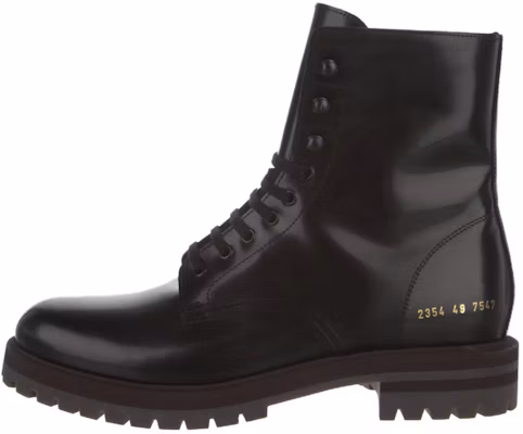 COMMON PROJECTS Botas Negras de Cuero con Cordones de Moda 2354-7547 Buy COMMON PROJECTS Botas Negras de Cuero con Cordones de Moda 2354-7547