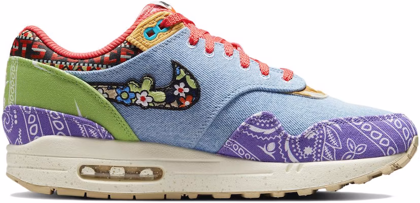 CONCEPTS x Nike Air Max 1 SP “Far Out” 腰果花 復古休閒 低幫 跑步鞋 男女同款 紫紅藍 特殊鞋盒版本 門店限定 Lookbook CONCEPTS x Nike Air Max 1 SP “Far Out” 腰果花 復古休閒 低幫 跑步鞋 男女同款 紫紅藍 特殊鞋盒版本 門店限定