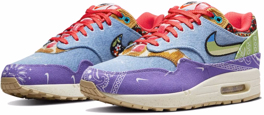 CONCEPTS x Nike Air Max 1 SP “Far Out” 腰果花 復古休閒 低幫 跑步鞋 男女同款 紫紅藍 特殊鞋盒版本 門店限定 Shop CONCEPTS x Nike Air Max 1 SP “Far Out” 腰果花 復古休閒 低幫 跑步鞋 男女同款 紫紅藍 特殊鞋盒版本 門店限定