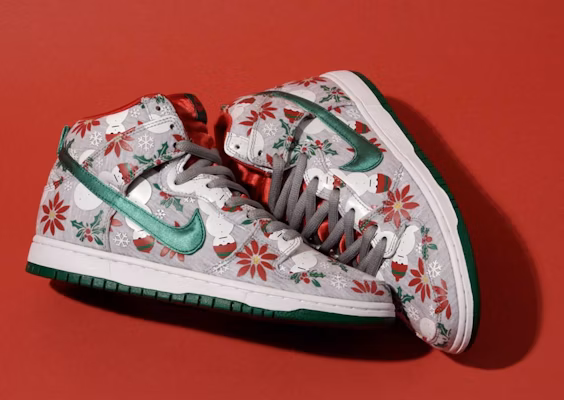 Concepts x Nike SB Dunk High Premium 'Ugly Christmas Sweater' Grey 635525-036 Shop Concepts x Nike SB Dunk High Premium 'Ugly Christmas Sweater' Grey 635525-036