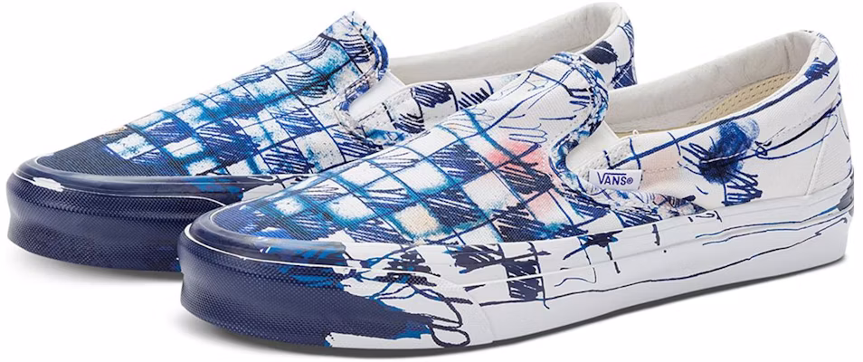 Connor Tingley x Vans OG Classic Slip-On LX 'Checkerboard - Putih Biru' VN0A45JK61P Shop Connor Tingley x Vans OG Classic Slip-On LX 'Checkerboard - Putih Biru' VN0A45JK61P