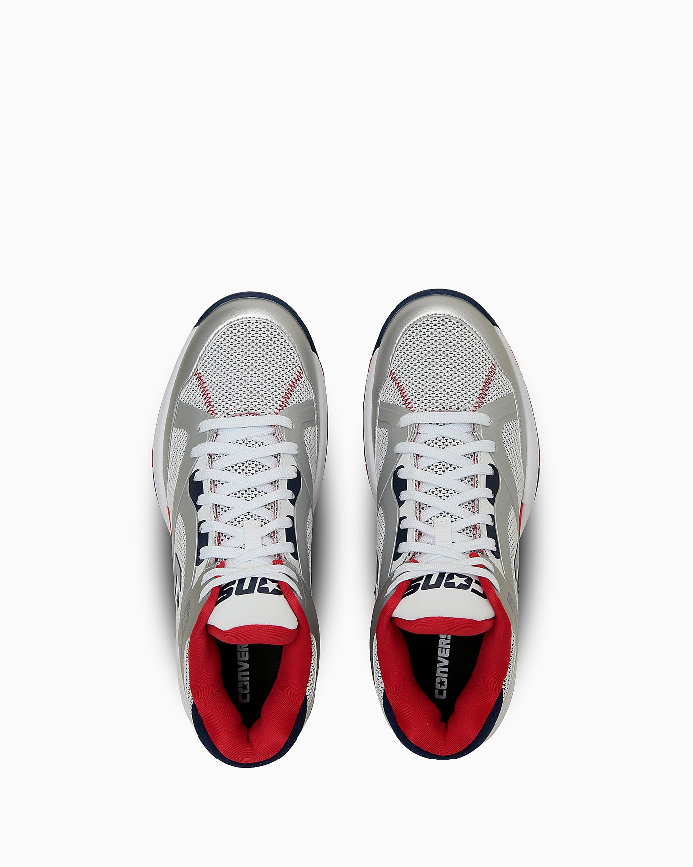 Lookbook コンバース アクセラレーター ミッド ホワイト/シルバー/ネイビー/レッド 33500470