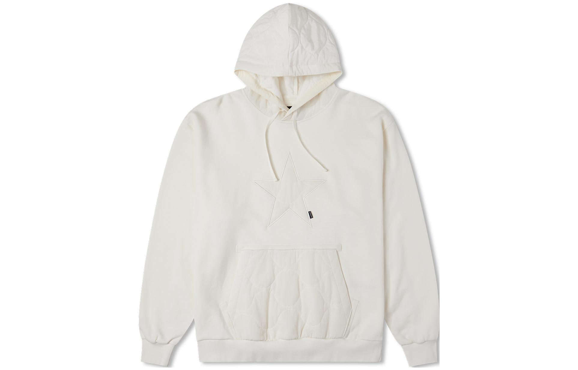 Converse All-White Pullover Hoodie with Logo Print for Men 10025051-A02