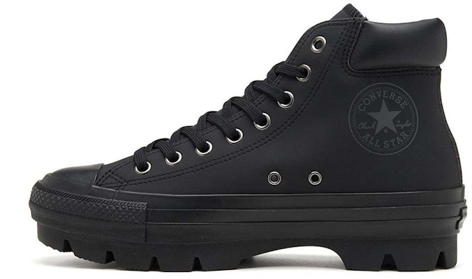 All star sales black leather