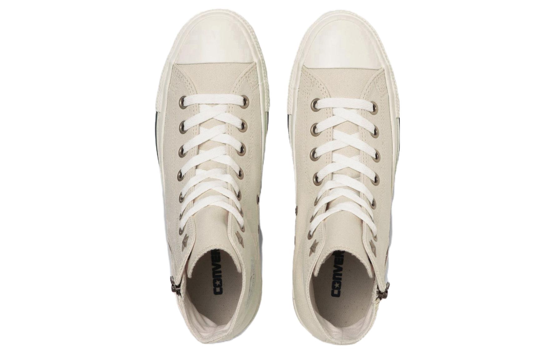 Shop Converse All Star 輕鬆舒適 百搭休閒 防滑耐磨 高筒 板鞋 男女同款 米色