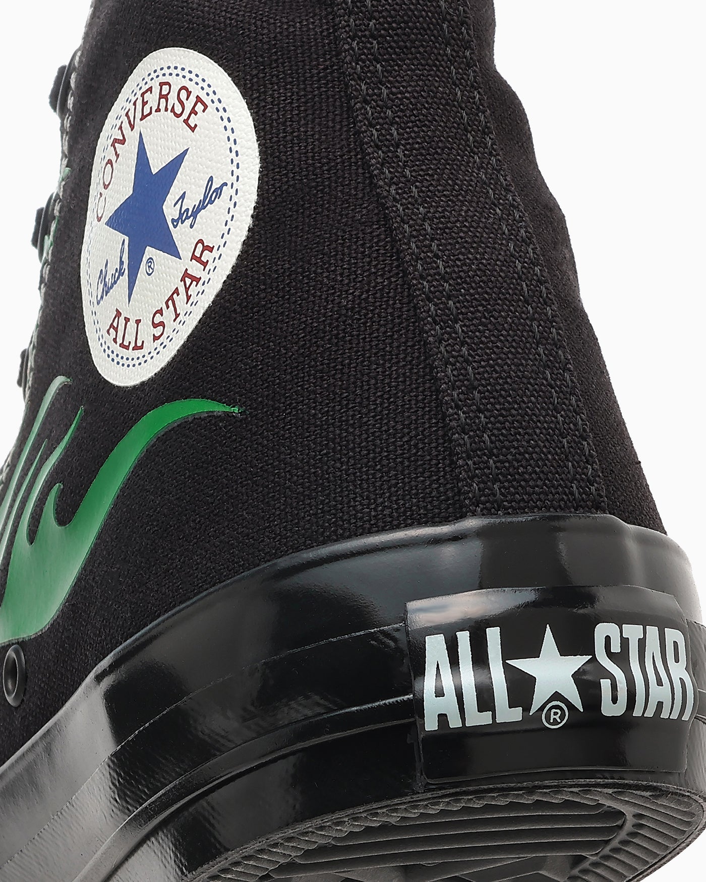 Cheap Converse All Star Aged Ignite High Top Sneakers Black/Green Flame 31317131