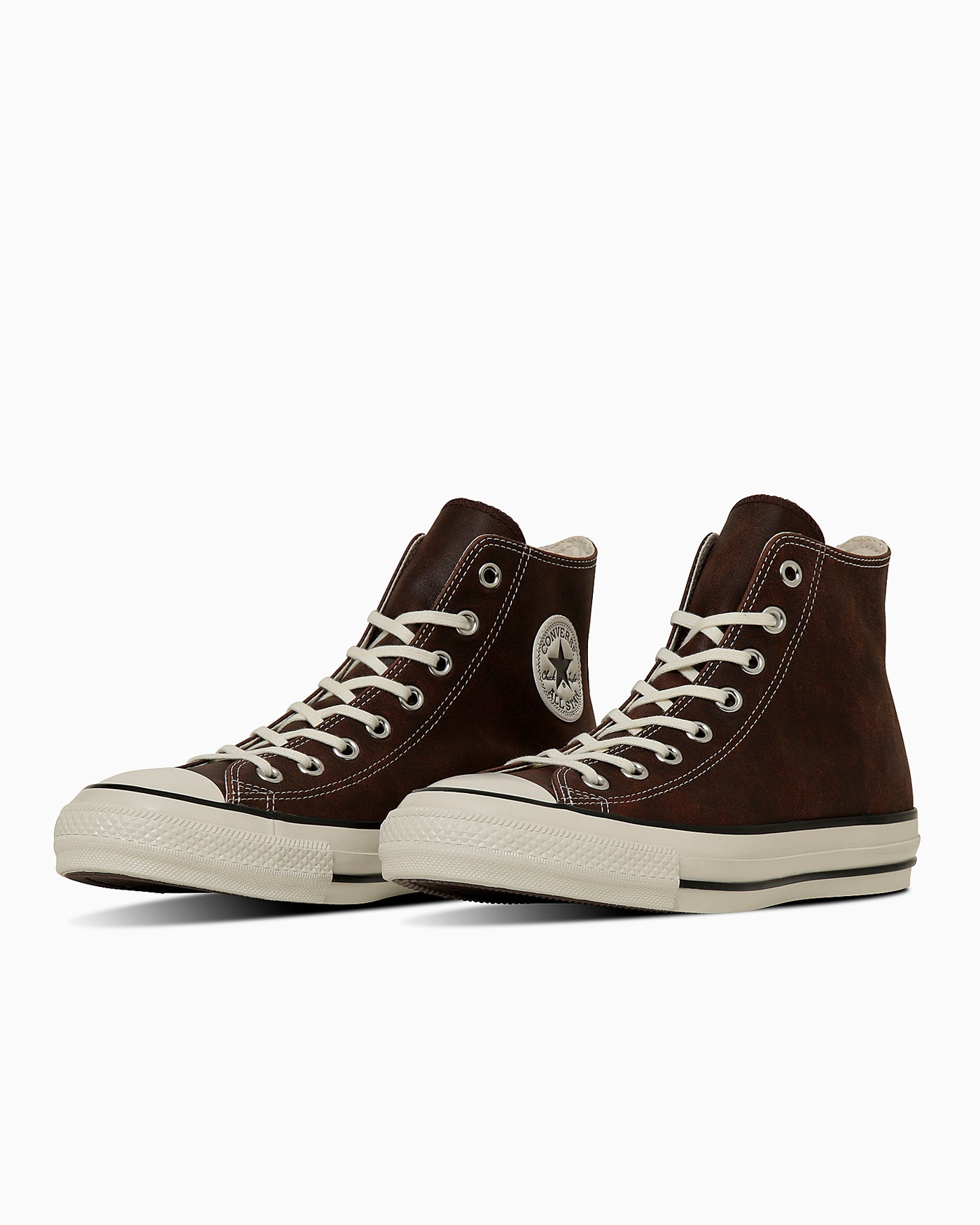 Converse All Star Aged Waxed Leather High-top Sneakers Antique Brown 31315750