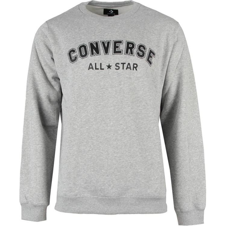 Converse All Star Alphabet Academy Crewneck Sweatshirt Unisex Gray 10025422-A04