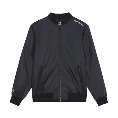 Converse All Star Black Pilot Varsity Jacket Windproof Woven Fall Style 10018368-A03