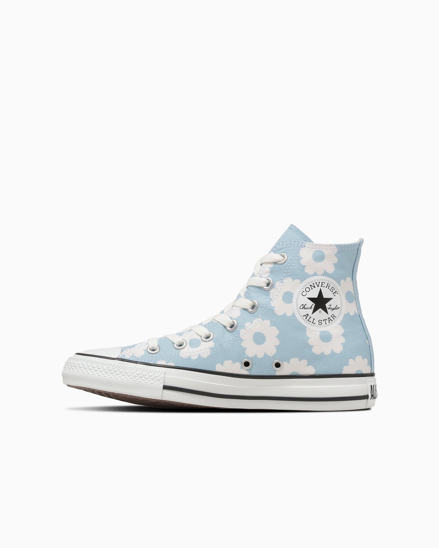 Converse All Star Flower Print Hi-Top Sneakers Light Blue/White 31318122