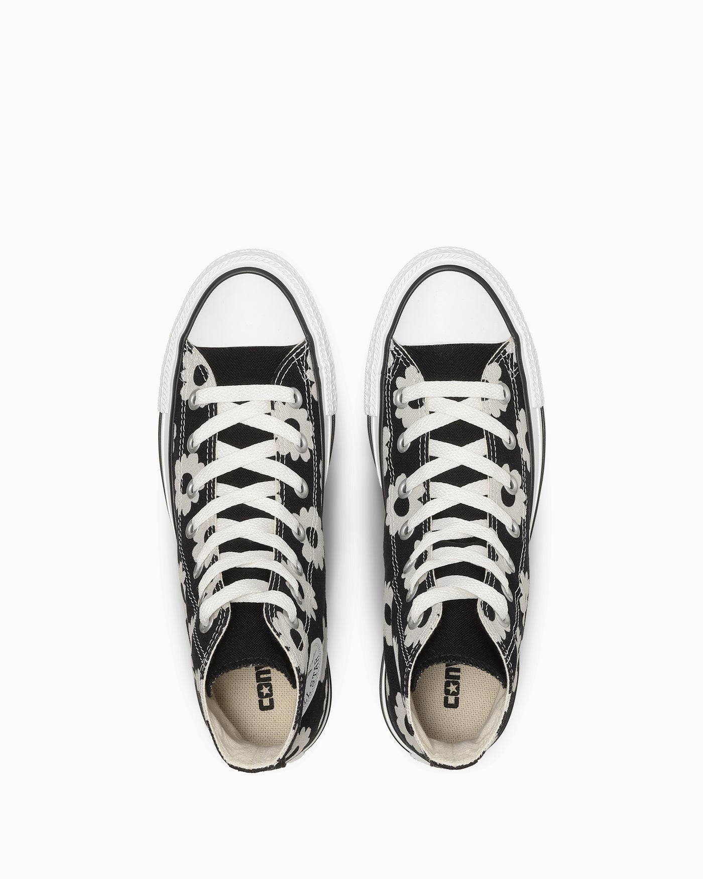 Shop Converse All Star 花卉印花高筒 黑色/深灰色 31318120