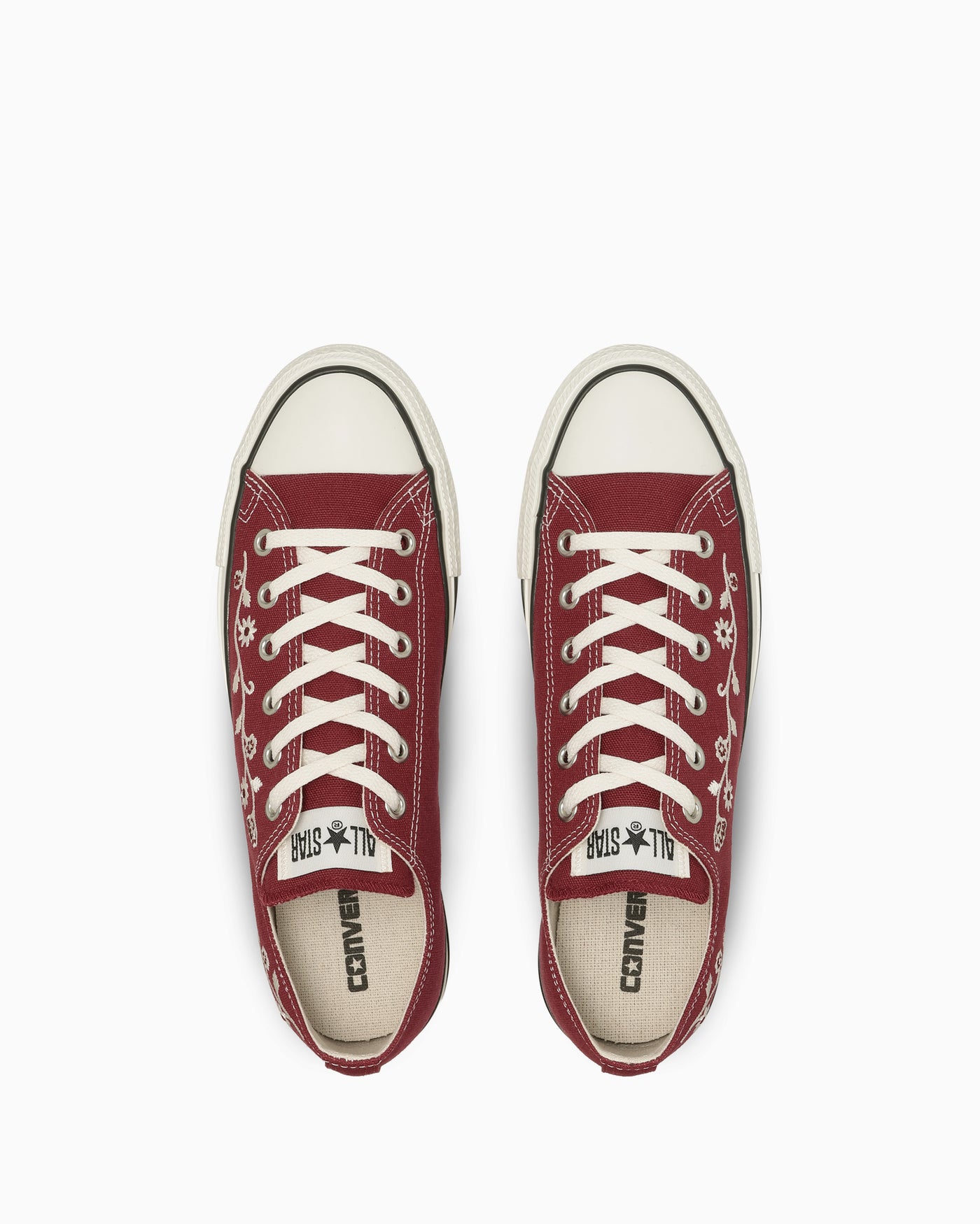 Shop Converse All Star Folkstitch Ox Baskets Basses Bourgogne/Blanc 31318542