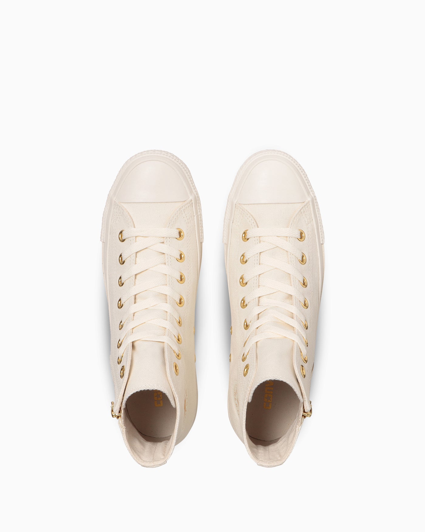 Shop 匡威金条纹高帮帆布鞋奶油色 31316630