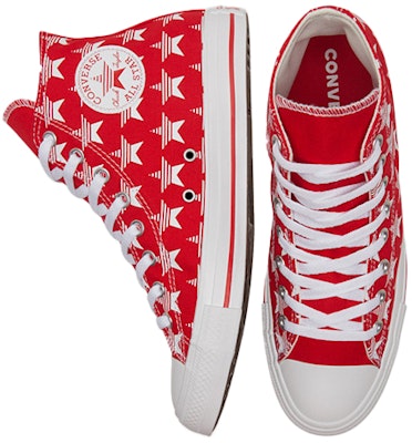 Converse All Star系列 滿印星星 高筒 板鞋 男女皆宜 白紅 Shop Converse All Star系列 滿印星星 高筒 板鞋 男女皆宜 白紅