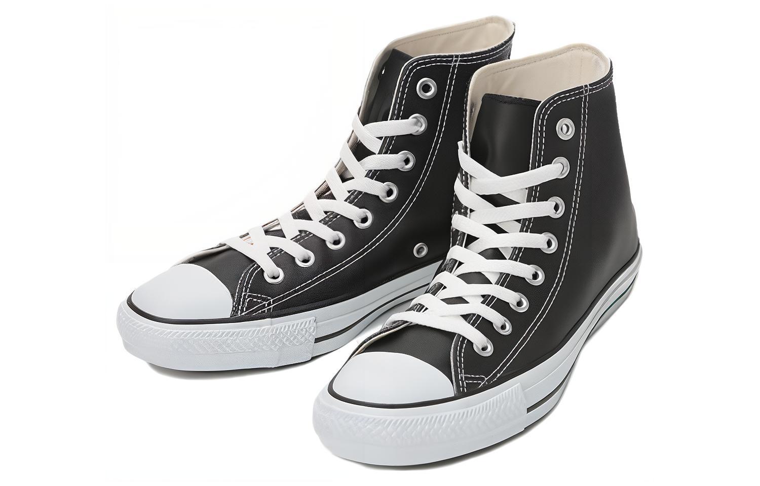 Converse All Star Leather High Top 'Black White' 圖 3