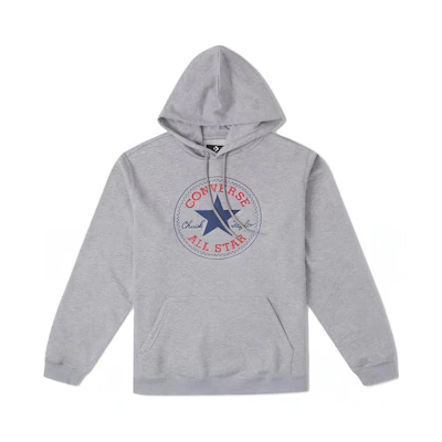Converse All Star Letter Print Star Patch Sweatshirt Unisex Light Grey 10025469-A03